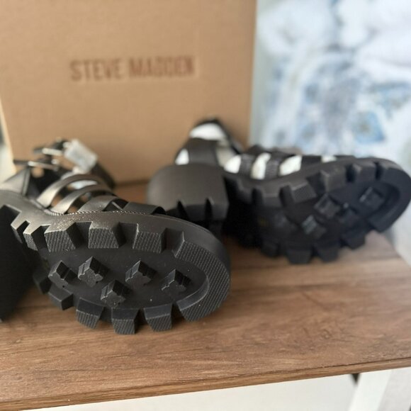 Steve Madden Cosmic Black Sandals - Size 10 - Picture 2 of 6